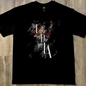 To Live and Die in LA Graphic Tee - Black, Cotton, Unisex Large BGVC Denver